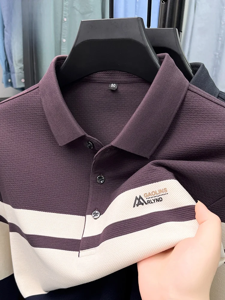 

Loose Long Sve irt Men's Spring Autumn Casual Elastic Color Blo Base irt Busin Dad's Outfit irt