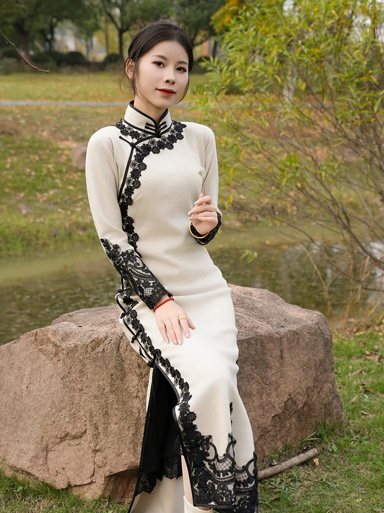 

Шелковый атлас Lingguang Ancient Method Heavy Work, длинный рукав, цвет чистого риса, художественная ручная работа, с ремешком на плечо