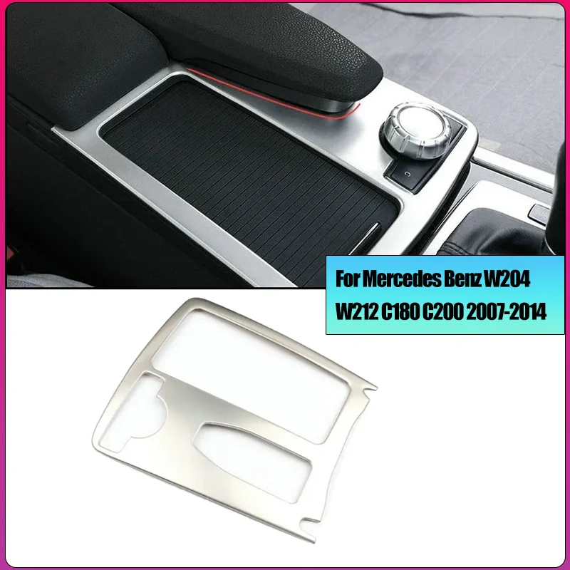 

For Mercedes Benz W204 W212 C180 C200 2007-2014 Stainless Steel Water Cup Holder Panel Gear Shift Panel Decorative Strip Frame