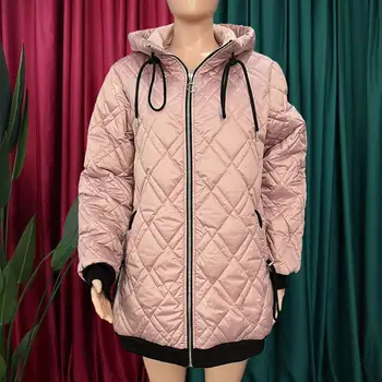 2024 Autumn/Winter New Product Women's New Fashion and Casual Versatile Stand up Collar Hooded Jacket Cotton Coat 4