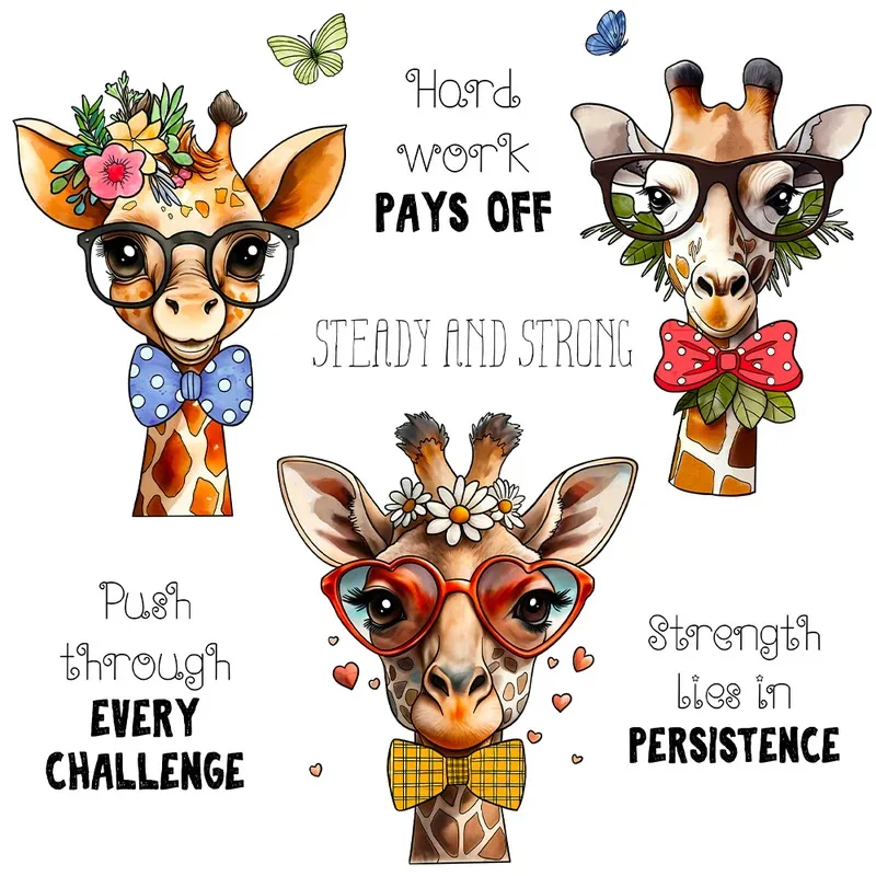 

Cute Giraffe In Glasses Clear Stamp DIY Scrapbooking Supplies Silicone Stamp For Card Making Albums Crafts Decor