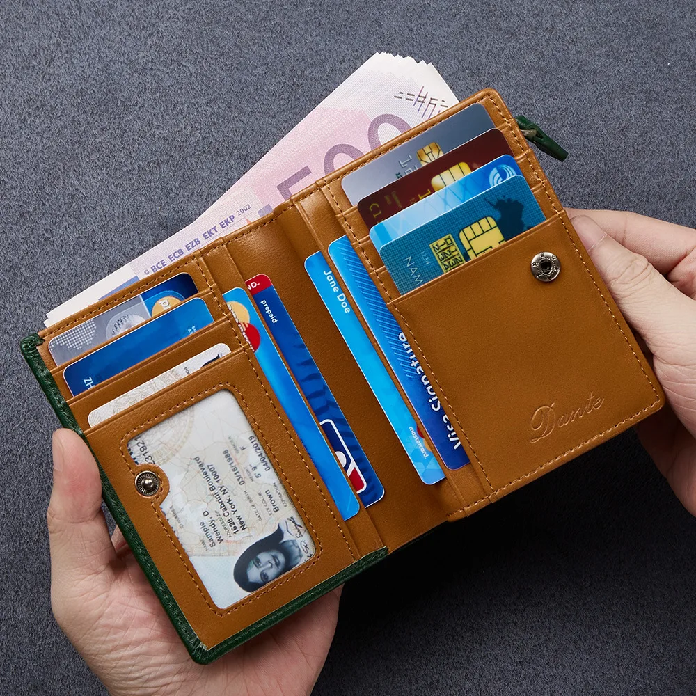 New Design Short Wallet For Men Women Real Leather Multifunction Card Slots Coin Wallelts Travel Student Purse cartera hombre