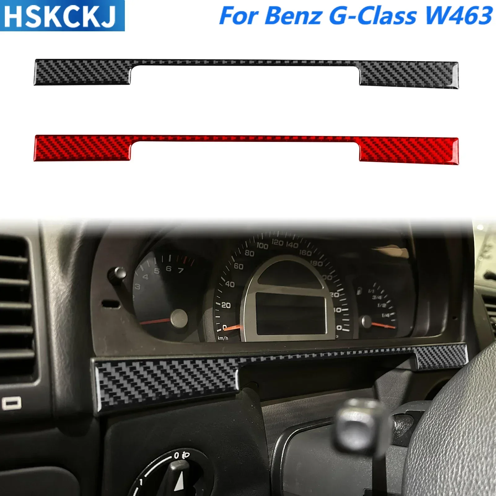 

Car Accessories Carbon Fiber Speedometer Dashoard Strip Interior Cover Trim Sticker For Benz G-Class G500 G55 W463 2004—2012