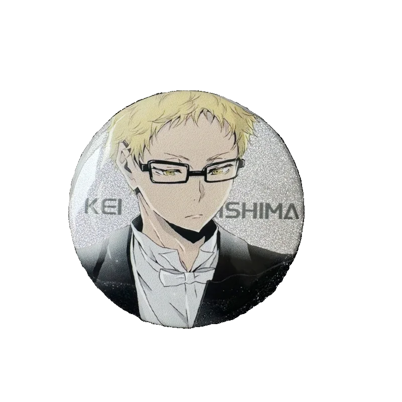 

Anime Haikyuu!! Kei Tsukishima Kozume Kenma Shoyo Hinata Cosplay Silver Onion Double Flash Badge Ambitus Gift