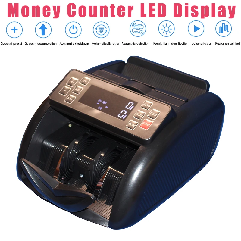 Banknote Detector Currency Counting Machine US Dollars Euros&Foreign Currencies Coin And Bill Counter for Business Cash Register