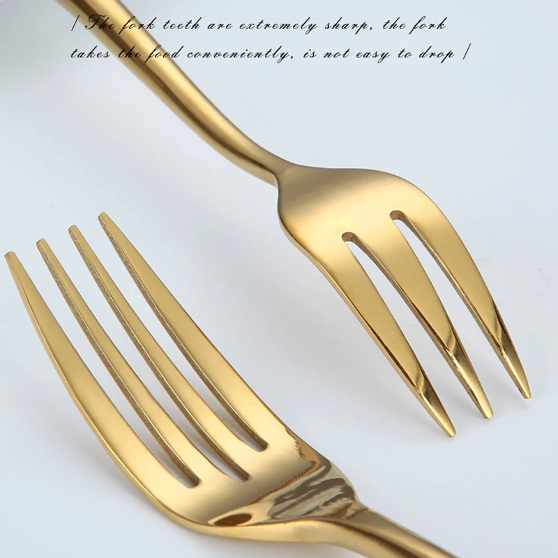 Golden Cutlery Set 304 Stainless Steel Dining Table Set Dinnerware Set Spoon and Fork Set Utensil Set