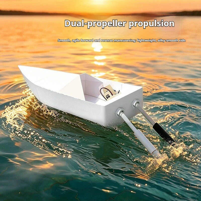 Generic Diy Rc Paper Boat Power Kit Dual Paddle Propulsion Remote Control Model Assembly Accessory For Water Pool Outdoor Game