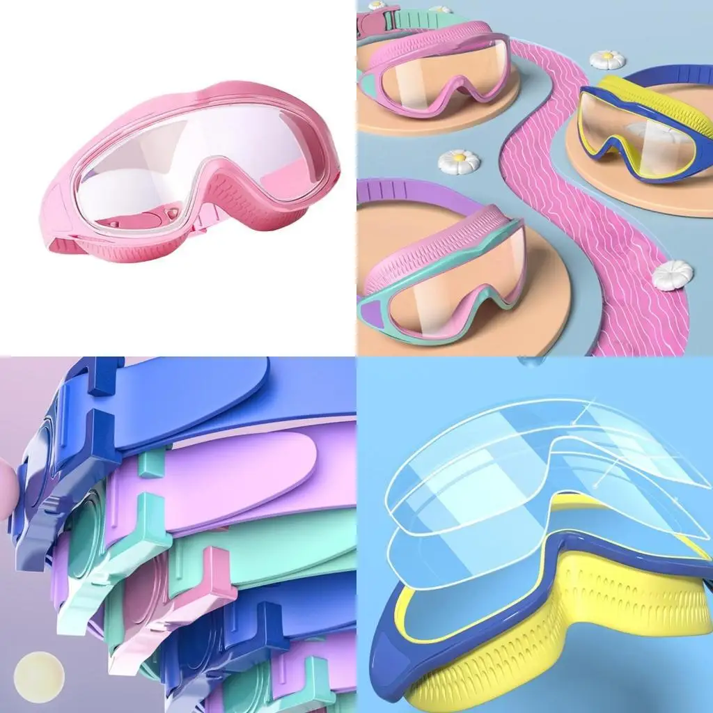 

R6FE Kids Swim Goggles Child Swimming Goggles Resistant, 180 Degree Wide View Swimming Goggles for Boy Girl