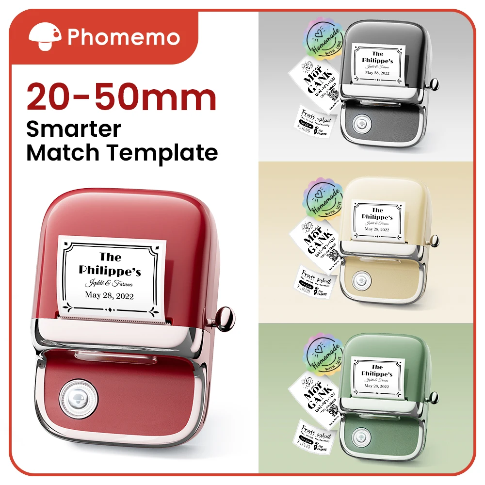 

Phomemo M150 Label Printer Bluetooth, 2-inch Thermal Barcode Printer for Home Office, Compatible with Phone PC, 1 Roll Included