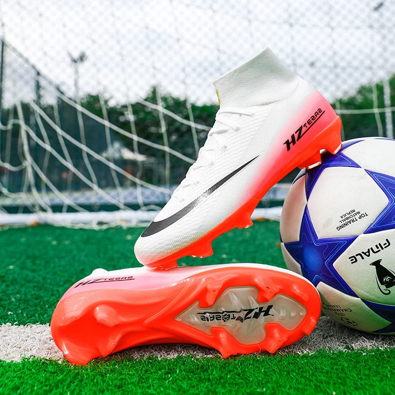 Mens Outdoor Soccer Shoes Cleats Professional FG/TF Football Shoes Kid Football Field Boots Comfortable Non-Slip Sneakers