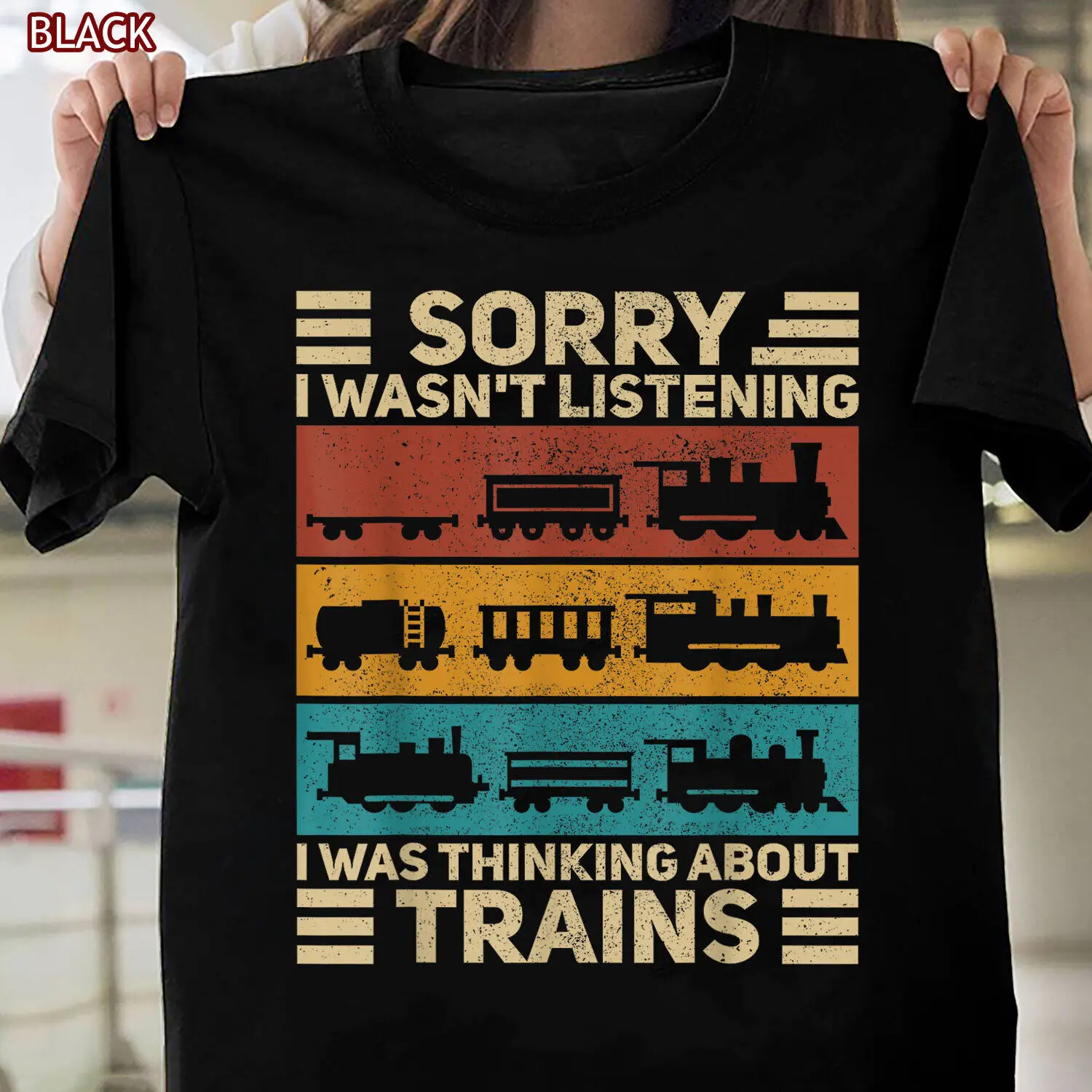 Retro Wagon Train Lover Model Railroad Conductor Funny Train T-Shirt Men Women