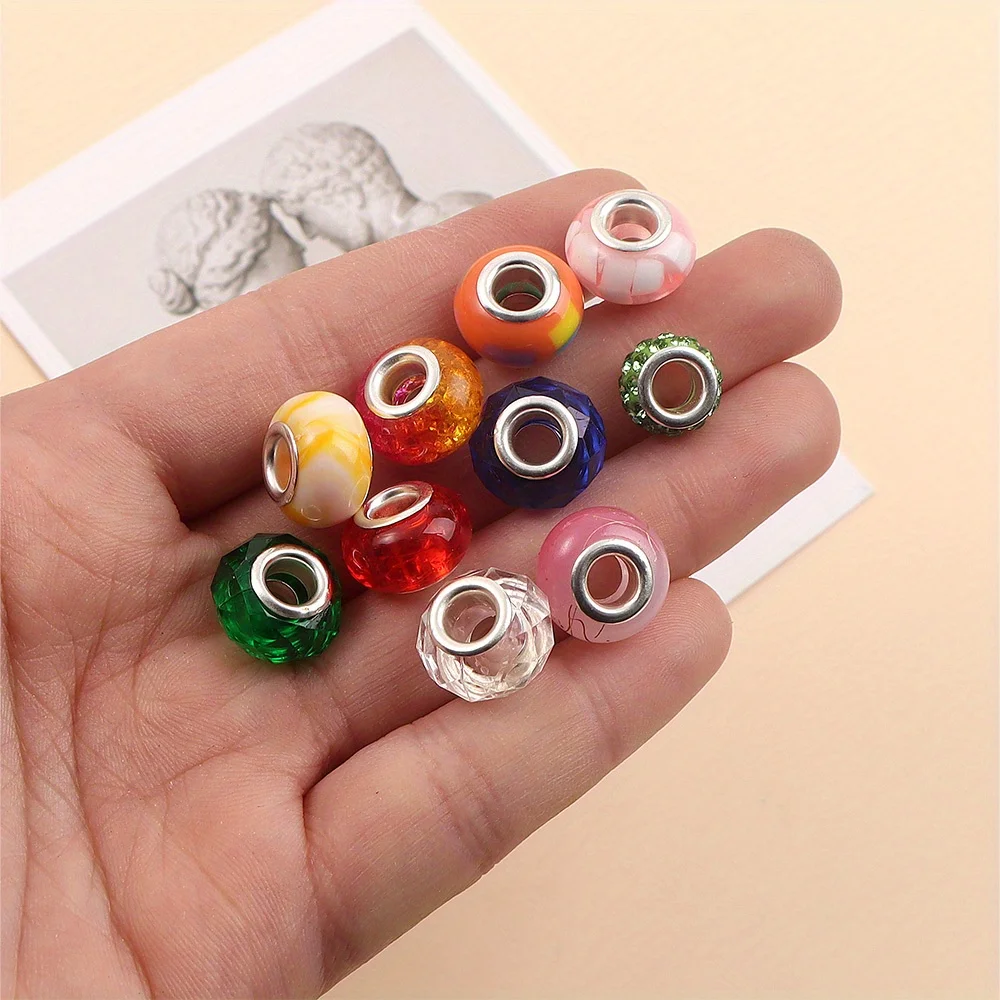 10/30/60/120pcs Multiple Resin Oval Large Hole Beads, Used for DIY Accessories,Christmas,Halloween,Thanksgiving Gift Accessories