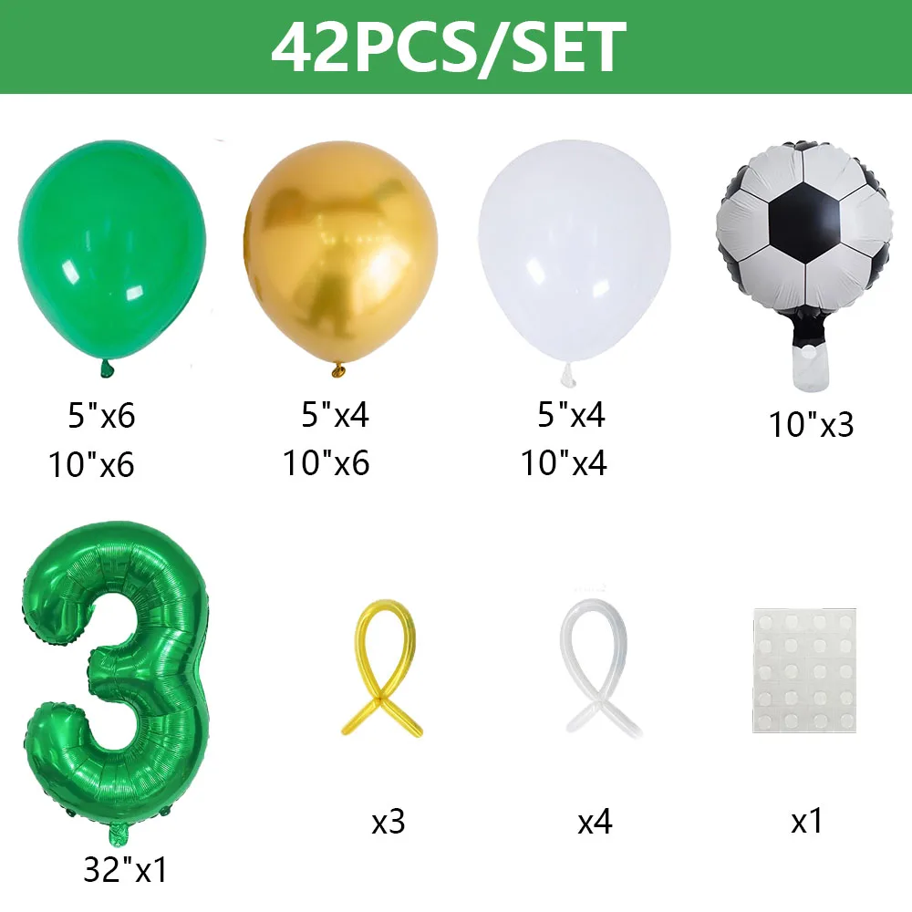42 قطعة بالونات كرة القدم مجموعة 32 بوصة الأخضر 0-9 عدد كرة القدم احباط بالون كرة القدم المستديرة Globos لاستحمام الطفل الصبي حفلة عيد ميلاد