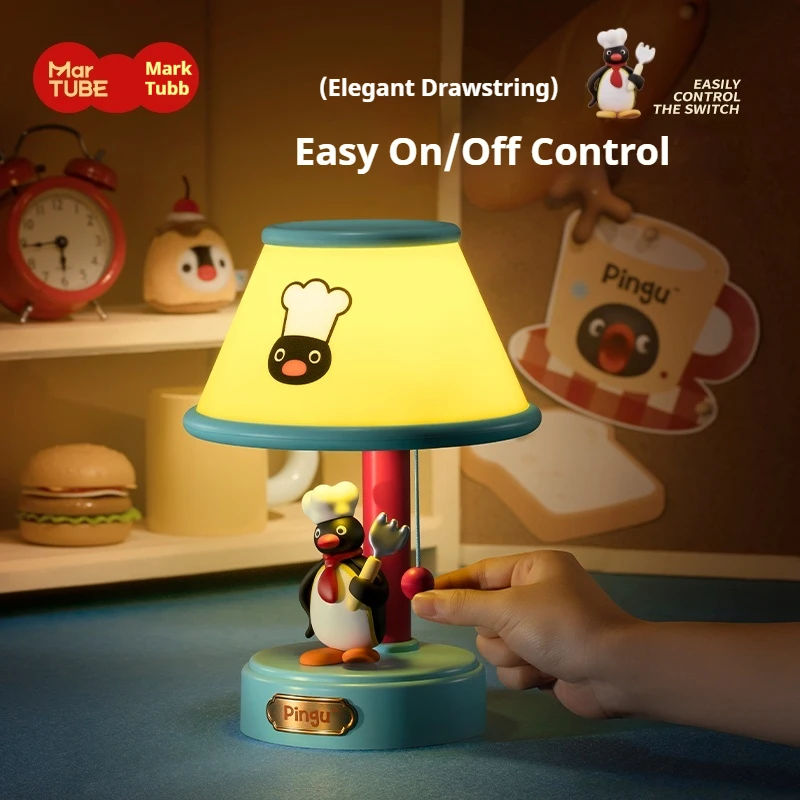 Martube حقيقية Pingu لمبة مكتب غرفة مصباح لتهيئة الجو النوم ضوء أنيمي الطرفية Pingu سطح المكتب الحلي الفتيات هدايا عيد