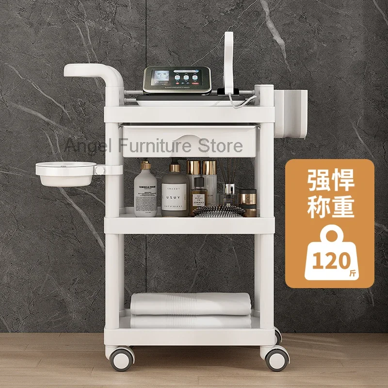 Professional Hairdressing Trolley Aesthetics Cosmetic Helper Auxiliary Cart Salon Carrello Attrezzi Barbershop Furniture MQ50TC