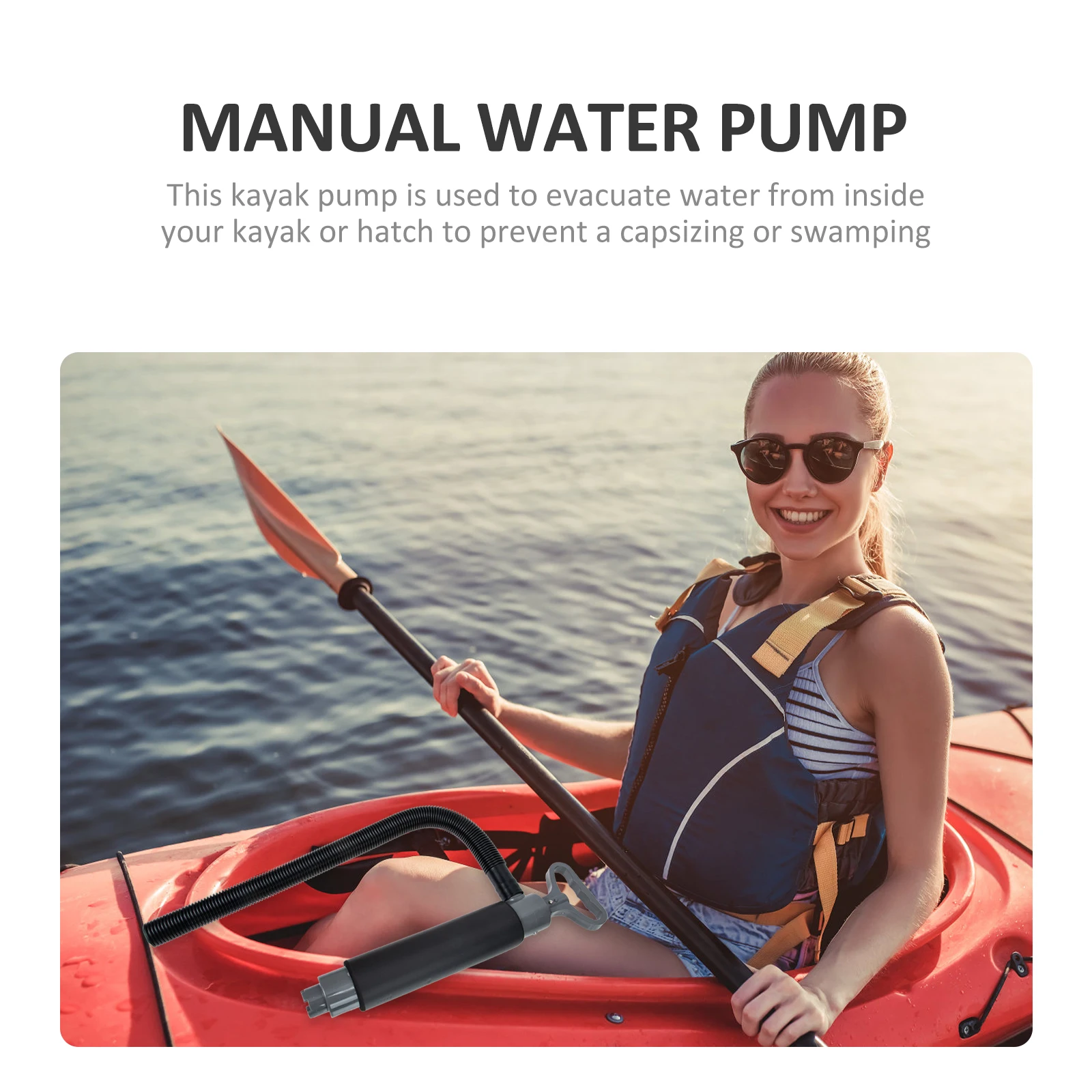 

1Set Hand Kayak Bilge Pump Manual Water Pump Portable Canoe Evacuation Tool Professional Kayak Accessories Bilge Pumps for Boats