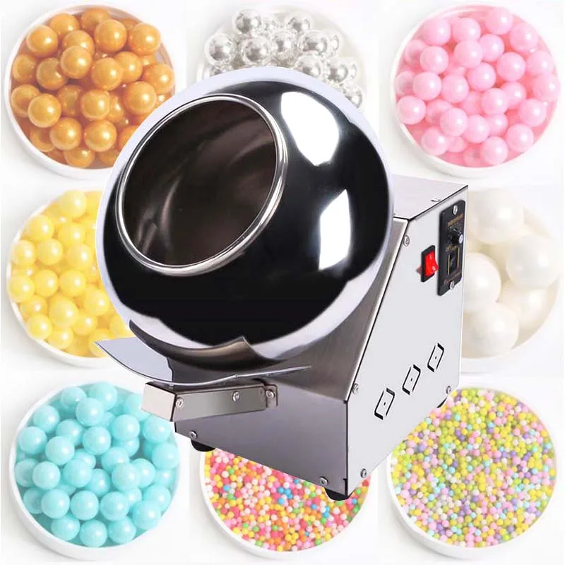 Desktop Rounding Polishing Sugar Coating Machine Small Large Optional Coating Drying For Seed Candy Chocolate Bean Gummy Food
