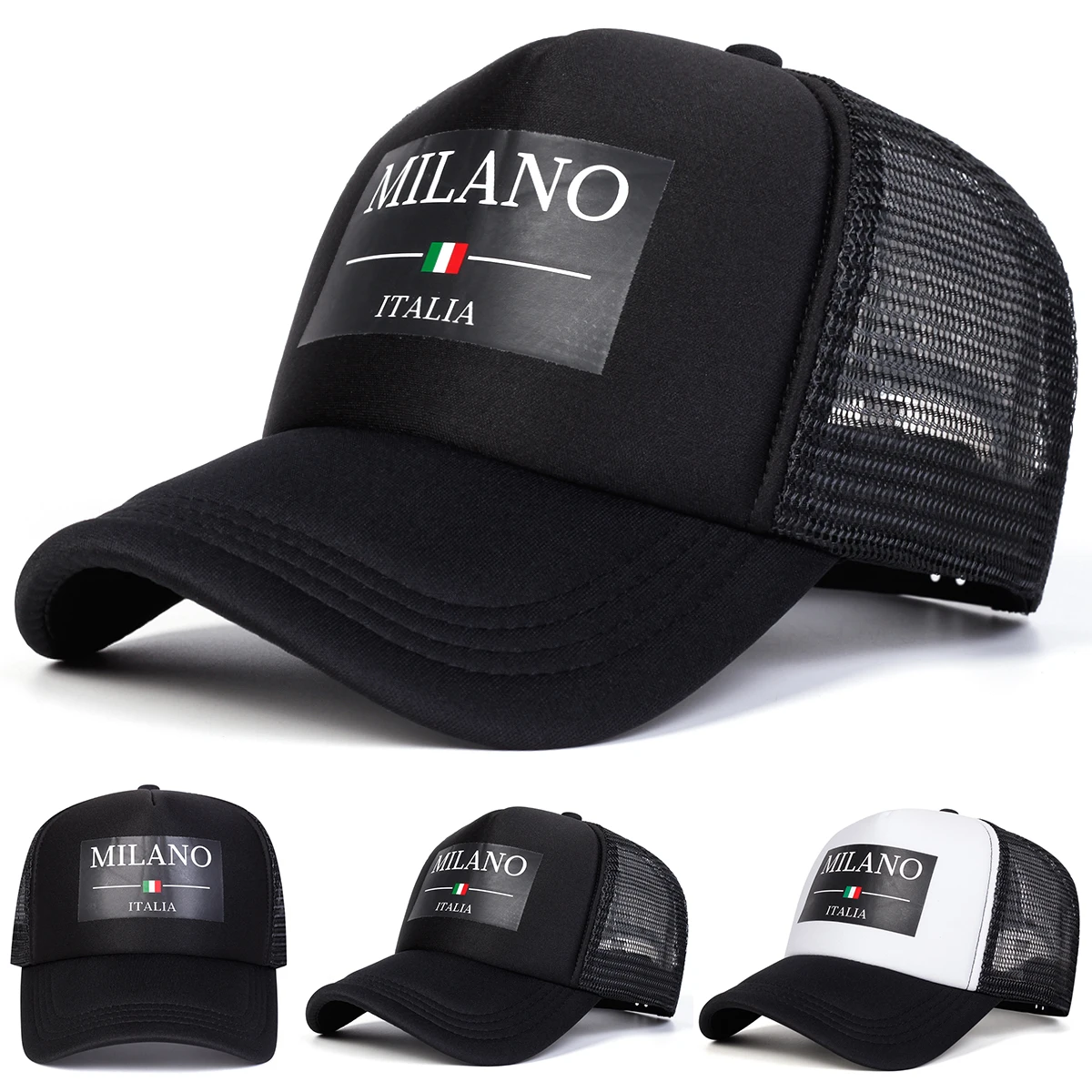 Unisex MILANO ITALIA Letter Printing Baseball Net Caps Spring Summer Outdoor Adjustable Casual Hats Sunscreen Hat Sports Cap