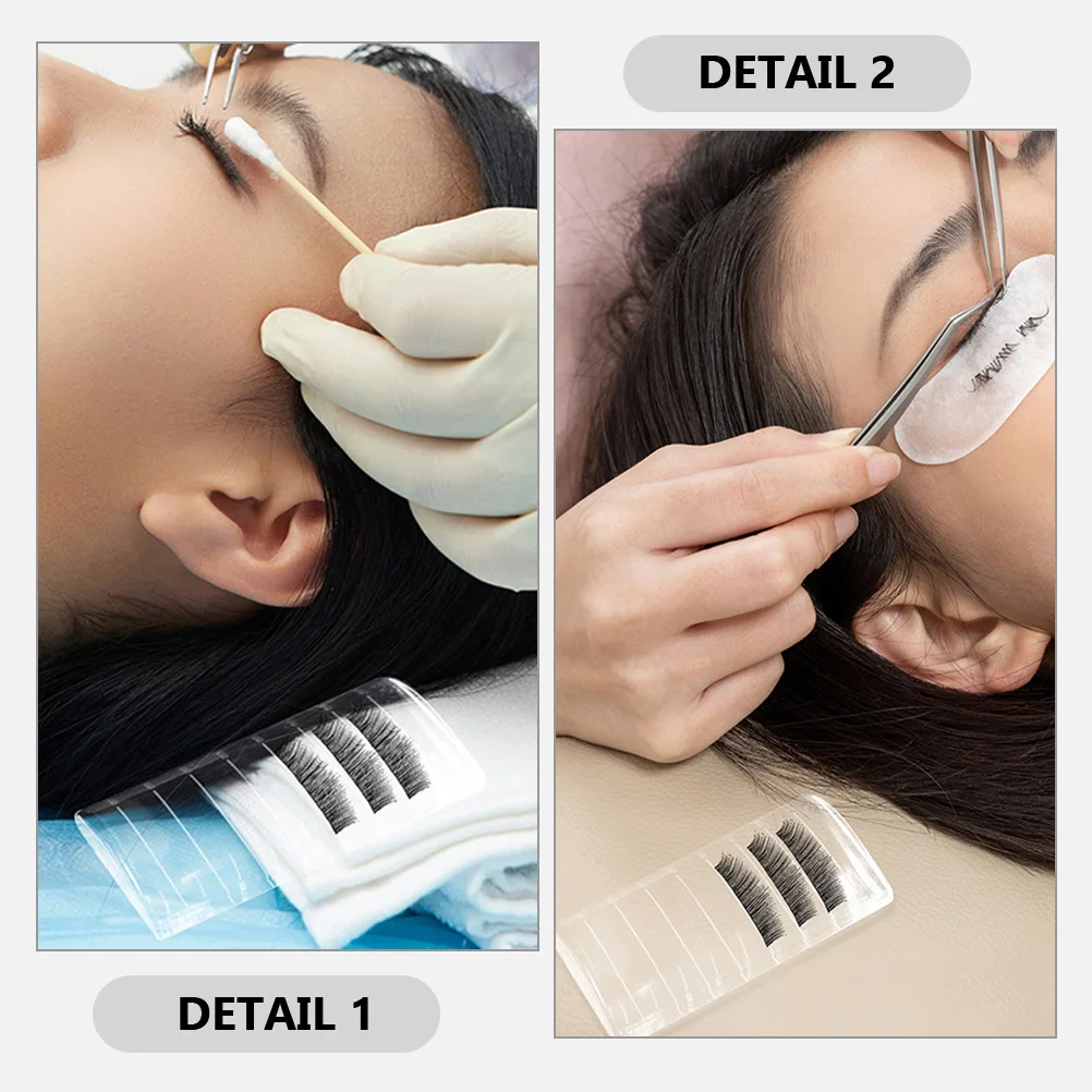 

2Pcs Lash Tile Eyelash Crafting Boards Clear Lash Pallet False Eyelash Extension Storage Organizer with Length Scale