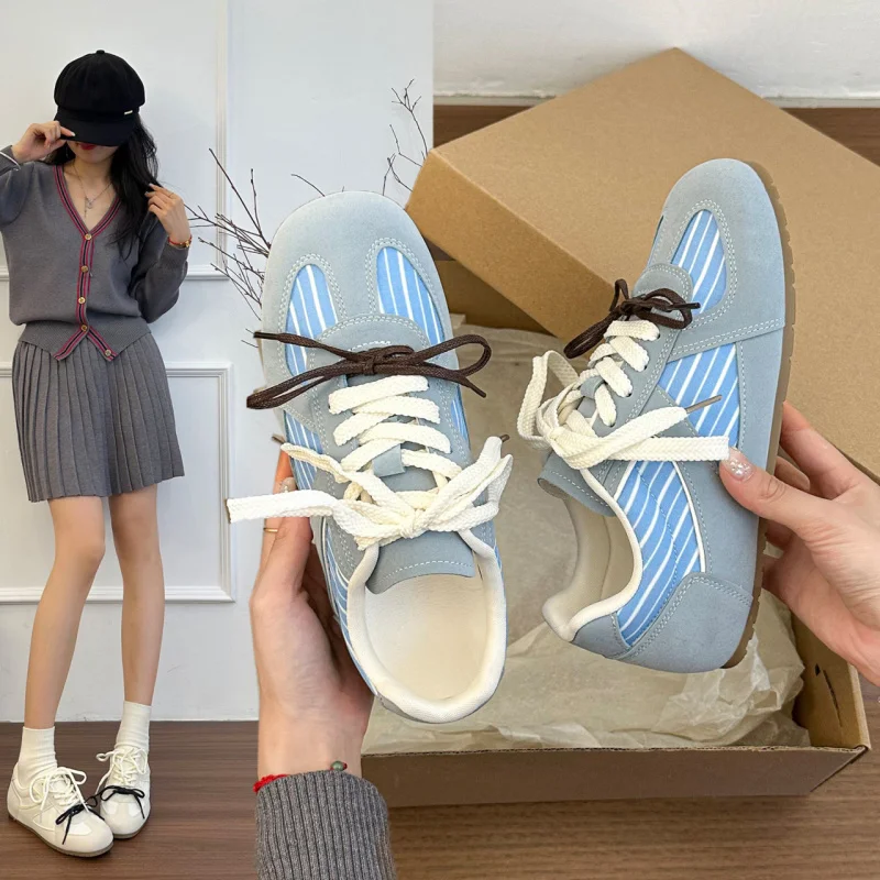 Zapatos de entrenamiento alemanes de suela plana con bloques de Color para mujer, zapatos de estilo de Ballet ligeros y cómodos, superventas