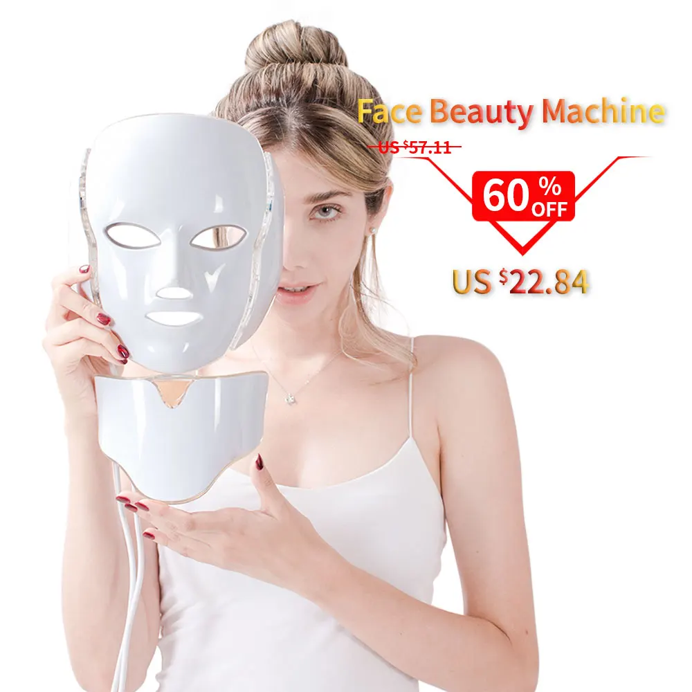 ily 7 Colors LED Facial Neck Massager Skin Rejuvenation Tightening Beauty Machine