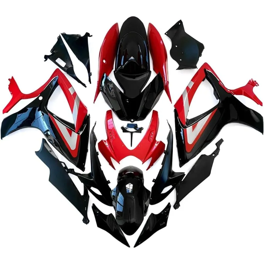 

Red Black Silver Injection Mold Complete Fairings Set for Suzuki GSXR600 GSXR750 K6 2006 2007 Models Full ABS Plastic Bodywork