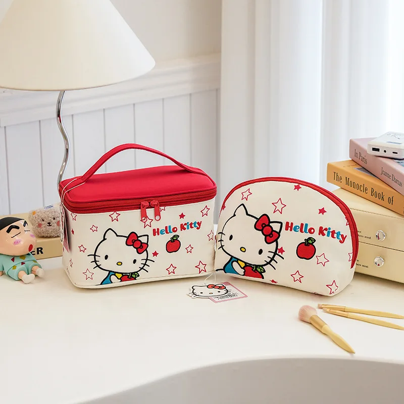 Cartoon Sanrio Makeup Bag Large Capacity Portable Travel Cosmetic Bags Zipper Toiletry Bag Washing Pouch Storage Underwear Bags
