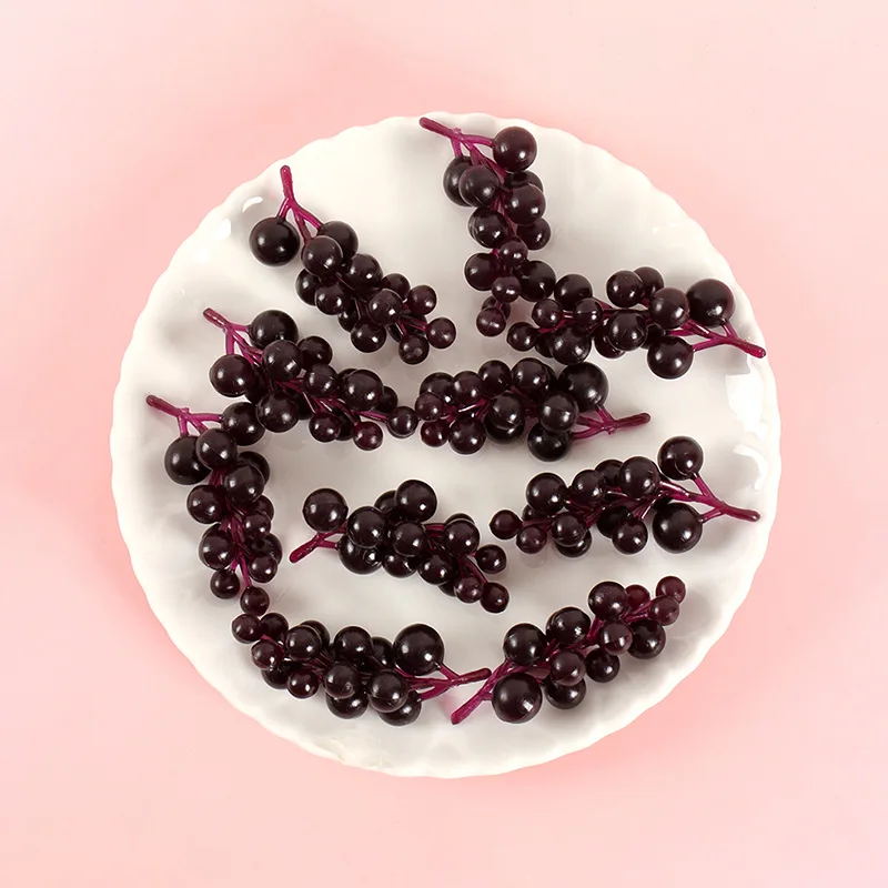 

5pcs Fake Grapes Fruit Food Grape Bunches Raisin Bunches Miniature Simulation DIY Food Toy Handmade Accessories Fruit Ornaments