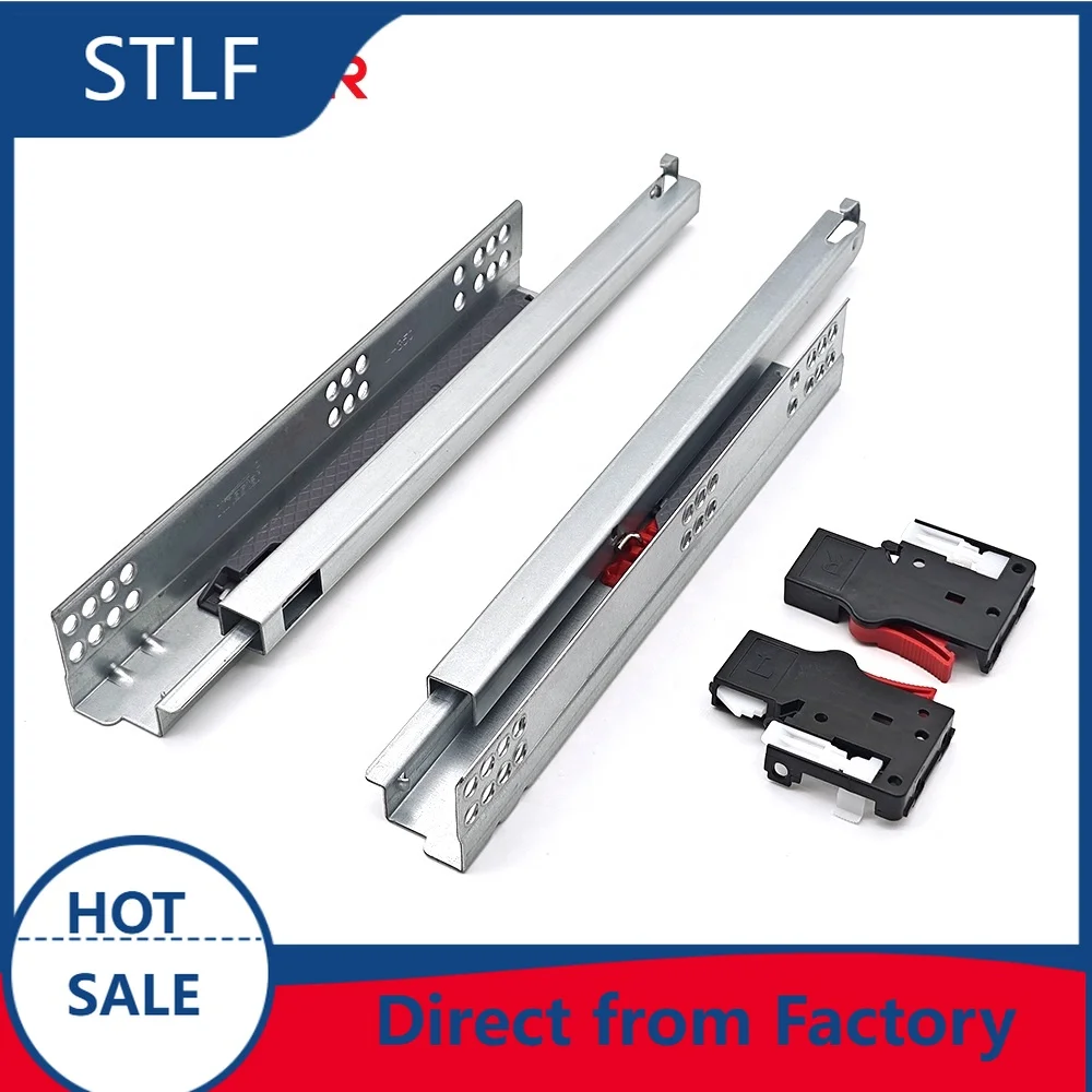 

STLF New Trend Factory Customized Galvanized Sheet Undermount Hydraulic Drawer Rail Soft Closing Heavy Duty Sliding Drawers