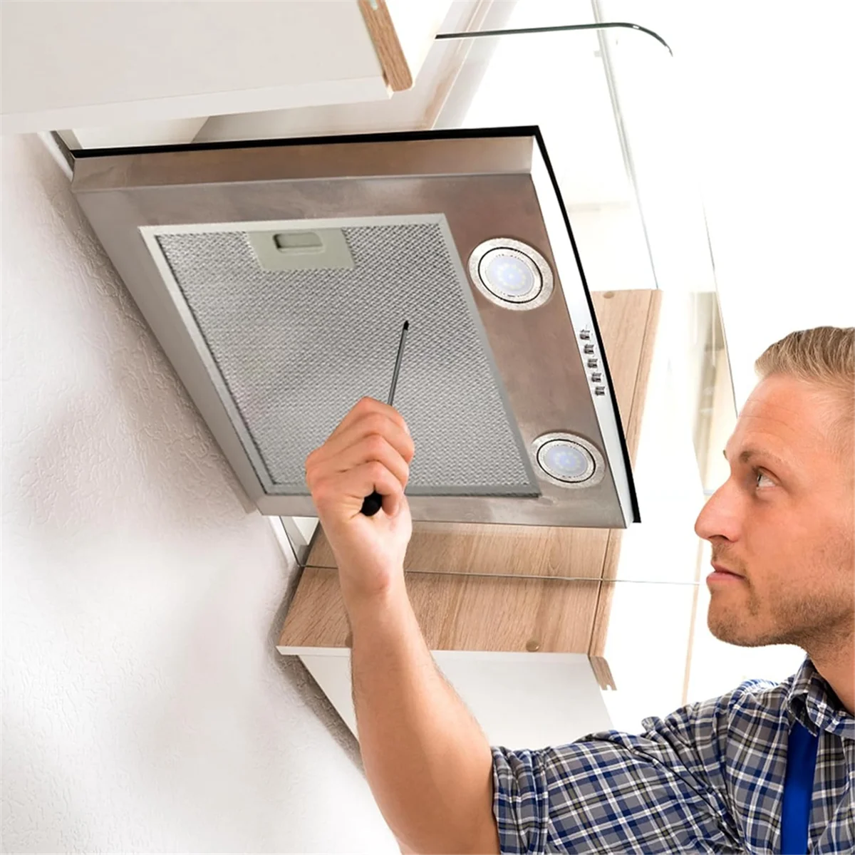 2 lâmpadas do capô da cozinha dos pces, luz do diodo emissor de luz da exaustor de aço inoxidável da substituição da luz da exaustor da cozinha embutida