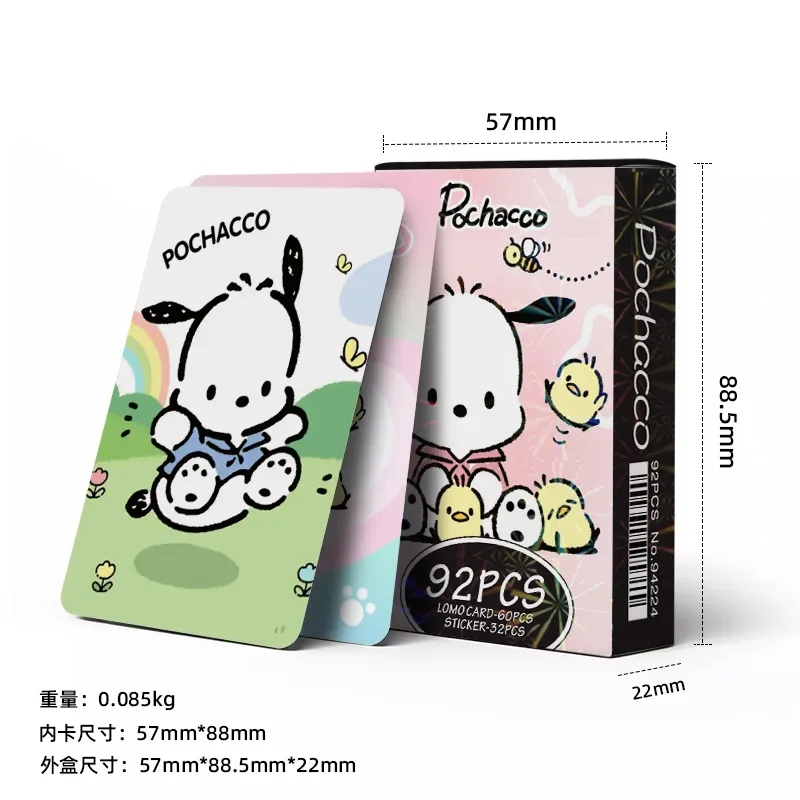 Sanrio Pochacco-Juego de tarjetas Lomo de alta calidad, marcadores Kawaii, pegatinas impresas en HD, serie de tarjetas fotográficas, regalo de