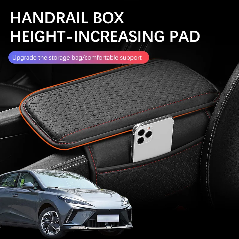 

For Manjaz MG4 EV Car Armrest Box Pad with Side Storage Bag Center Armrest Protective Cushion Support