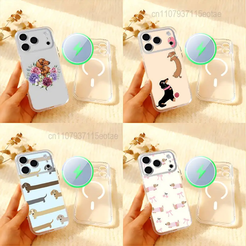 

Animal Dachshund Dog Cute For iPhone 11,12,13,14,15,17,16,Pro,Plus,E,Max,Air,Mini Clear Magnetic Frosted Cover