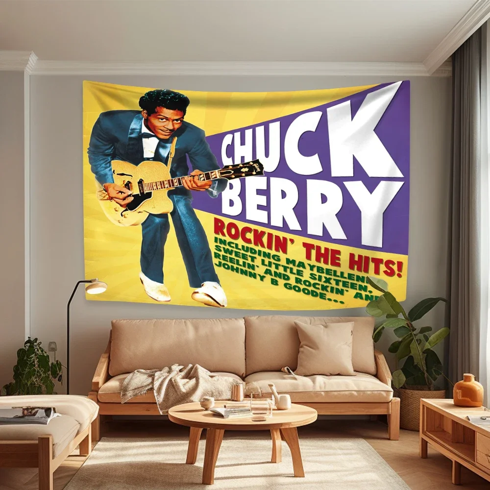 American Rock Singer Tapestry Chuck Berrys Vingtage Room Decor Large Fabric Of Background Cloth Wall Hanging Dorm Decoration