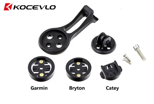 Imagen 2 del producto Soporte de ordenador para bicicleta KOCEVLO, soporte de extensión, Base de extensión de plástico con arandela negra para Garmin/Bryton/Catey