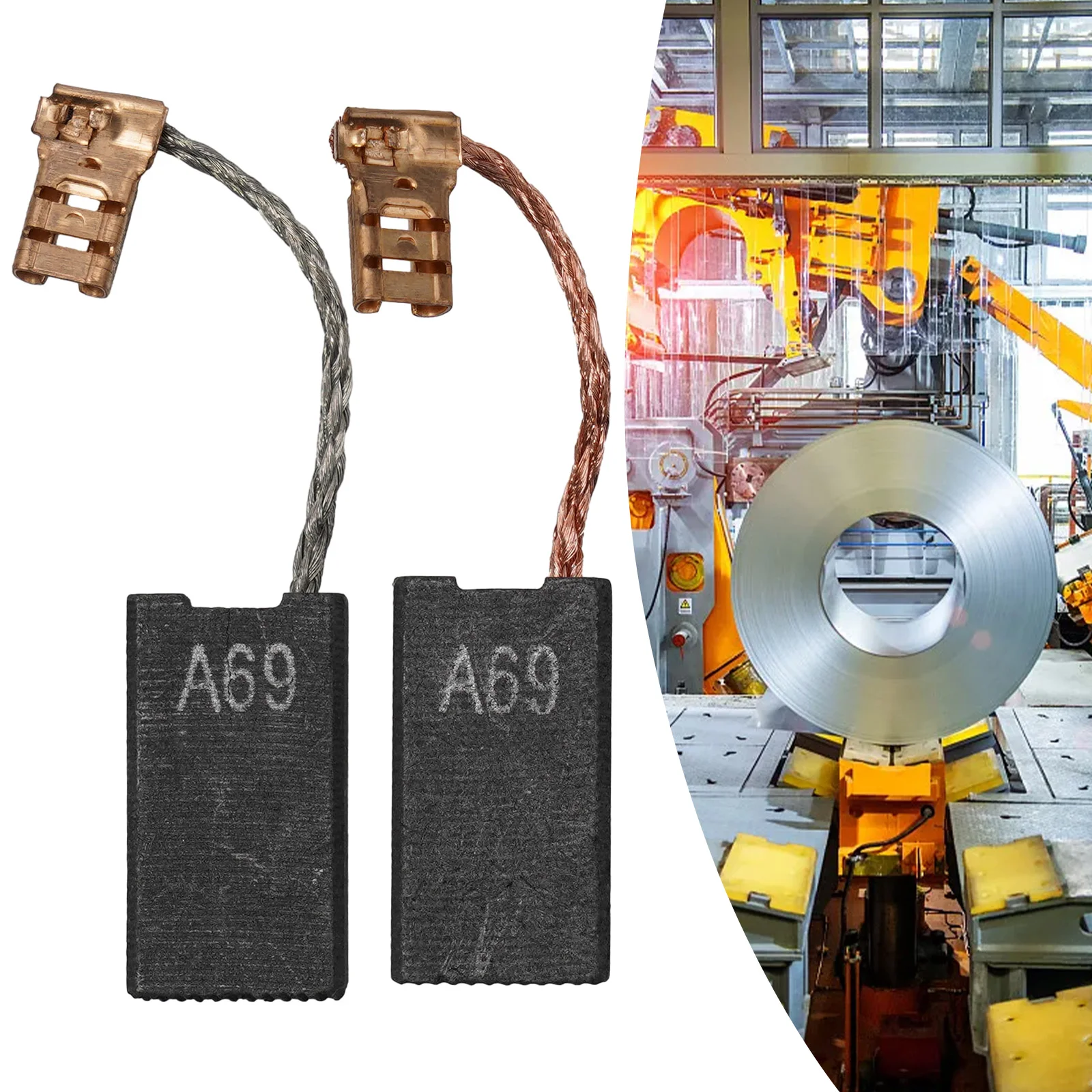 

Set of Two Carbon Brushes for Bosch Tool Compatibility Includes Model Numbers 1617014122 and 1617014138 with Auto Stop Feature