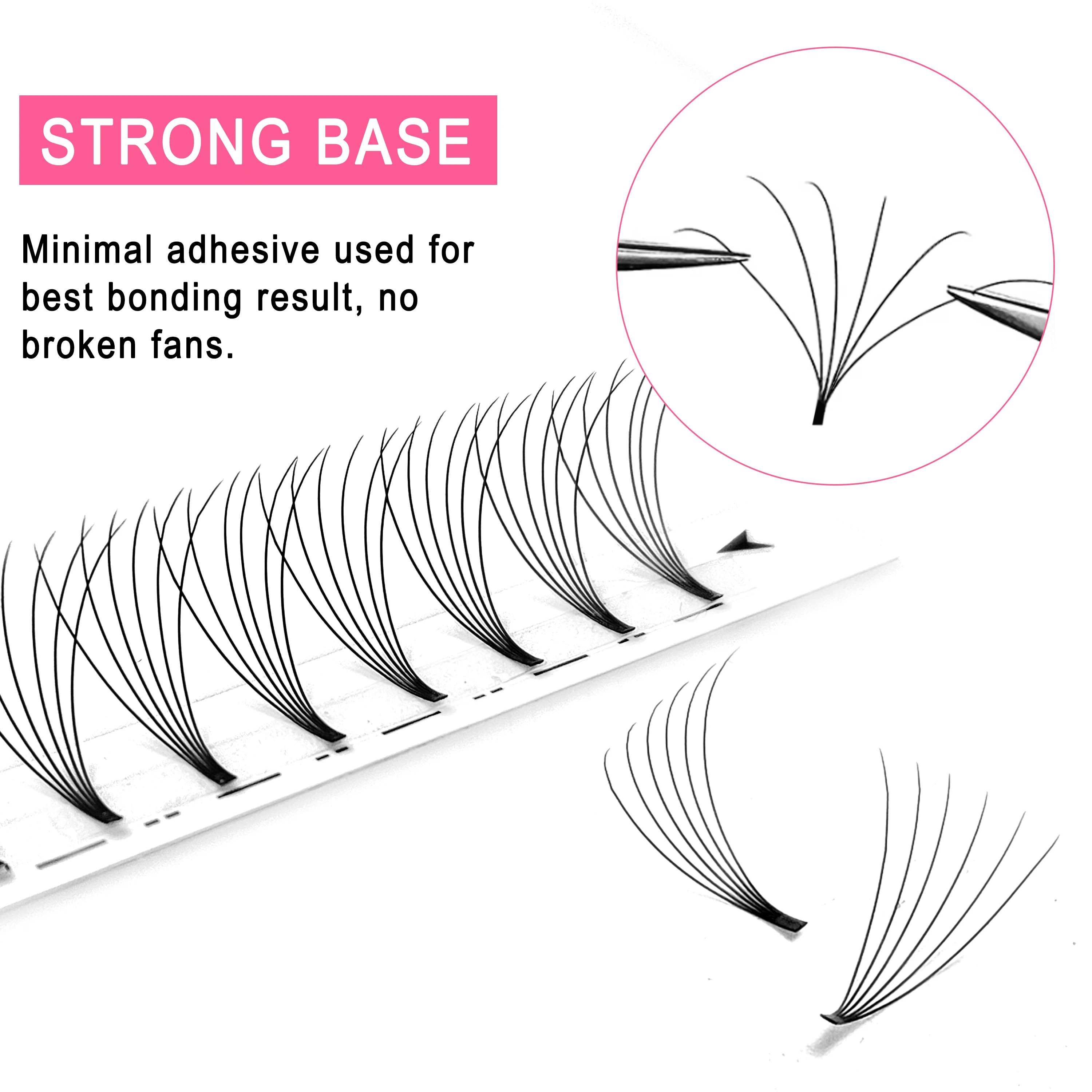 CoMango Wispy Premade Volume Fans 3-10D Individual Lashes Extension Short Stem 320 Fans Faux Mink Pre Made Russian Lashes