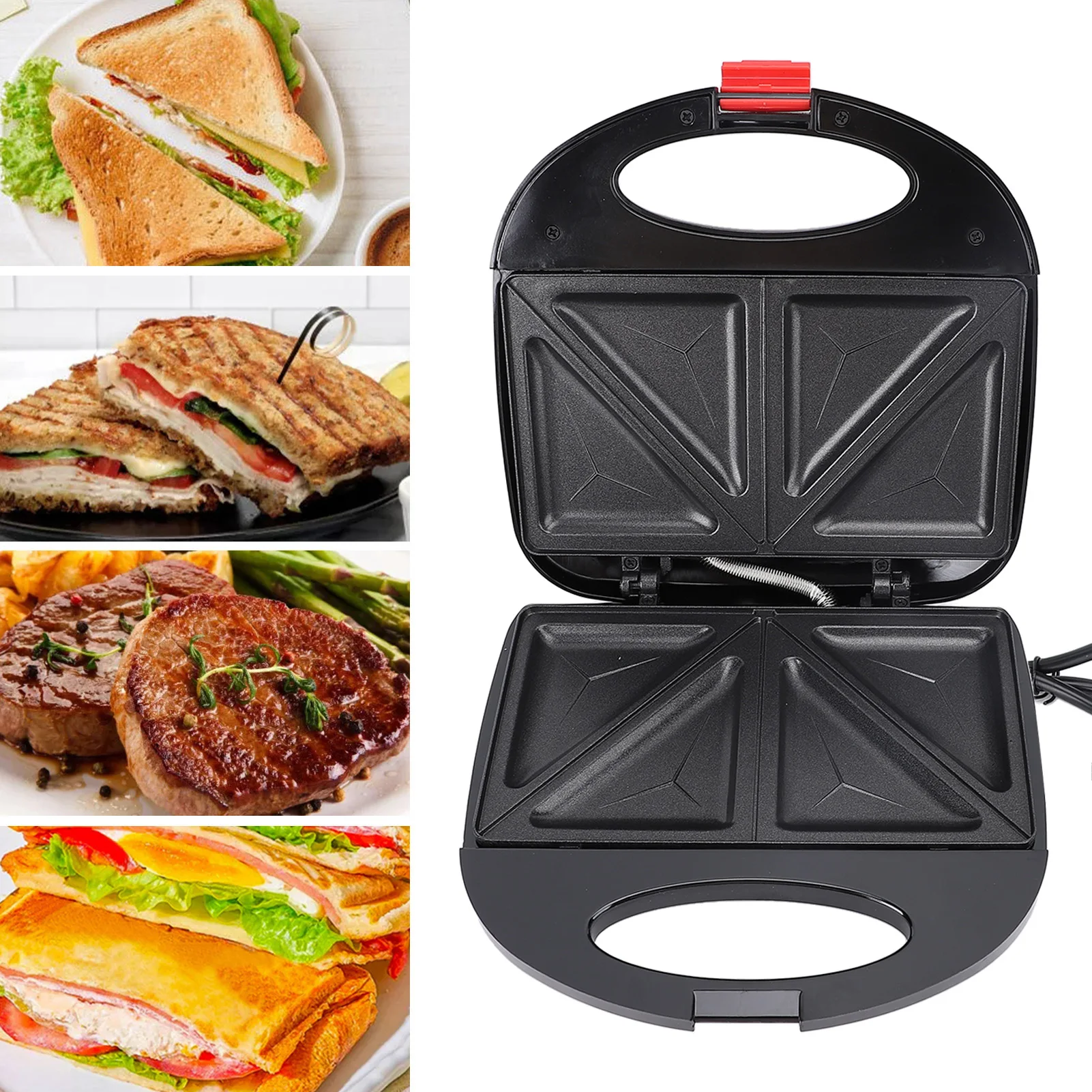 

Электрическая сэндвичница с автоматическим контролем температуры, быстрый нагрев, сэндвичница для домашних ресторанов, кафе