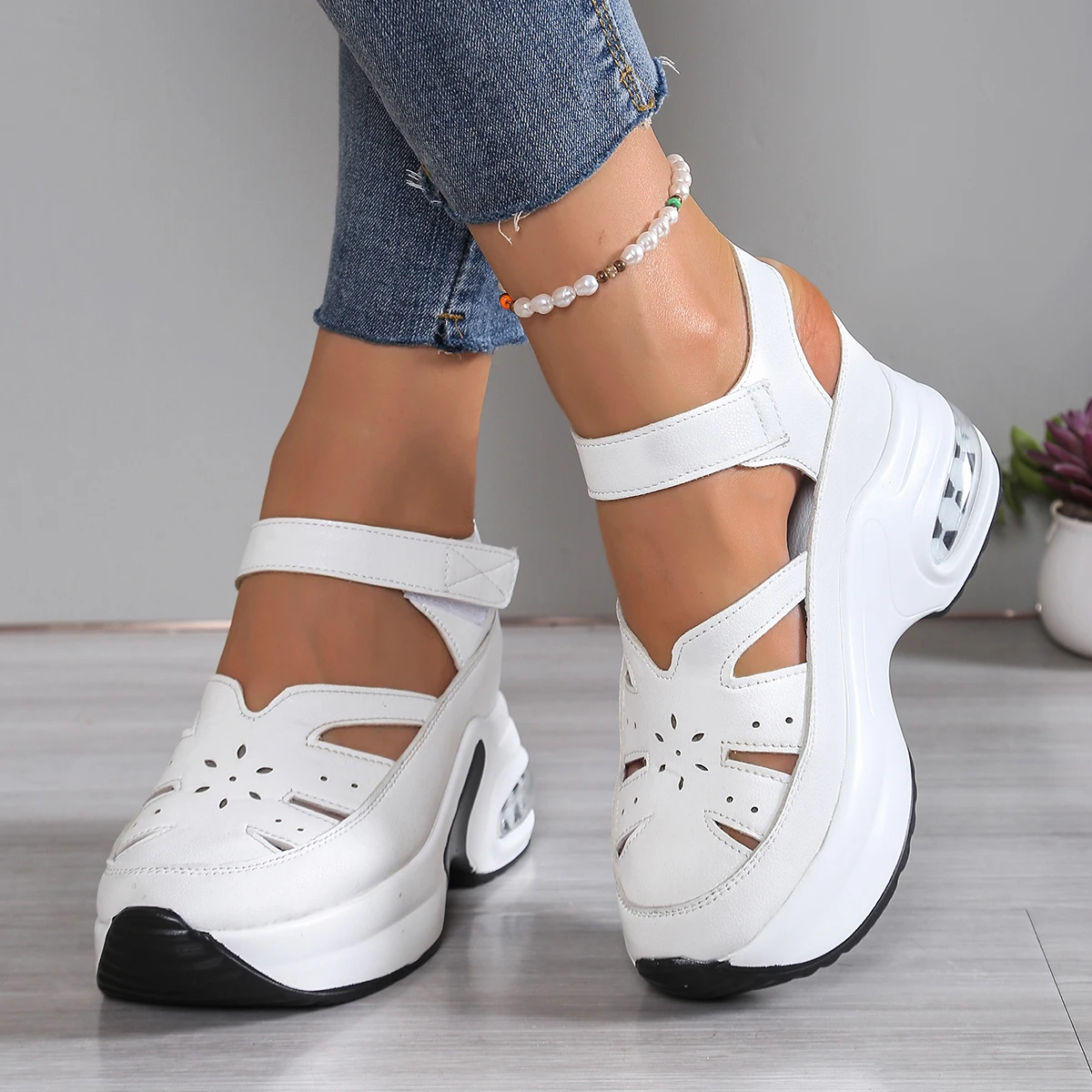 New Summer Closed Toe Women Sandals Fashion Plus Size Casual Shoes New Hollow Out Light Comfortable Platform Sandals Zapatos image 2