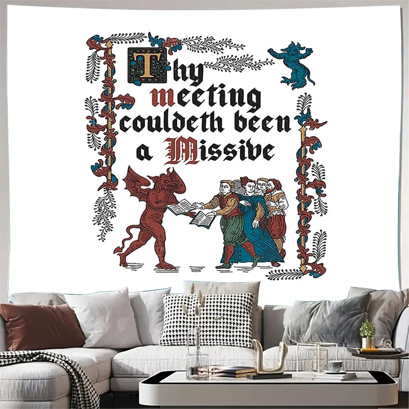 Vintage Tapestry Medieval Knight Renaissance Wall Hanging Home Decor Gothic Decor Room Aesthetic Art