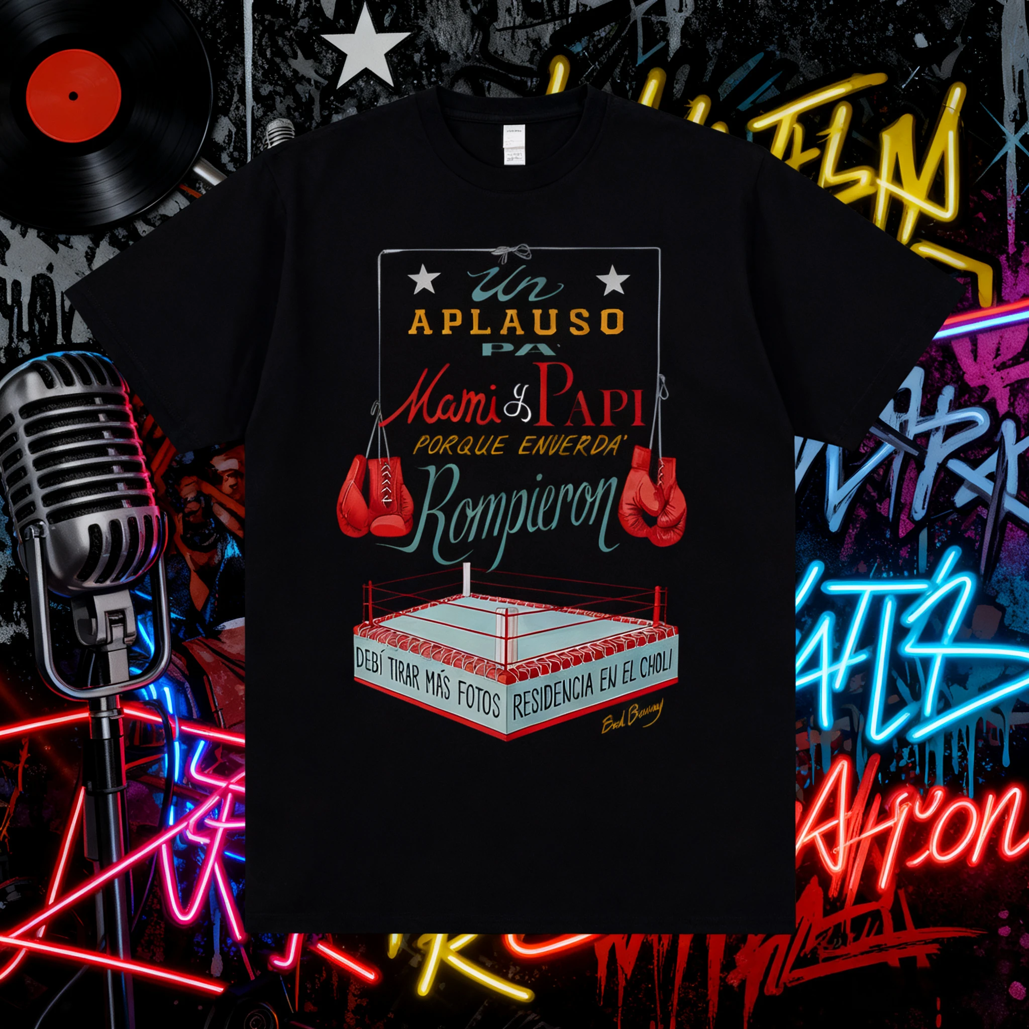 Camiseta gráfica del rapero Bad Bunny No Me I Want To Go De Aquíresidence, camisetas de Peter Tirar Mas Fotos DTMF, camisetas de Hip-Hop para Herren