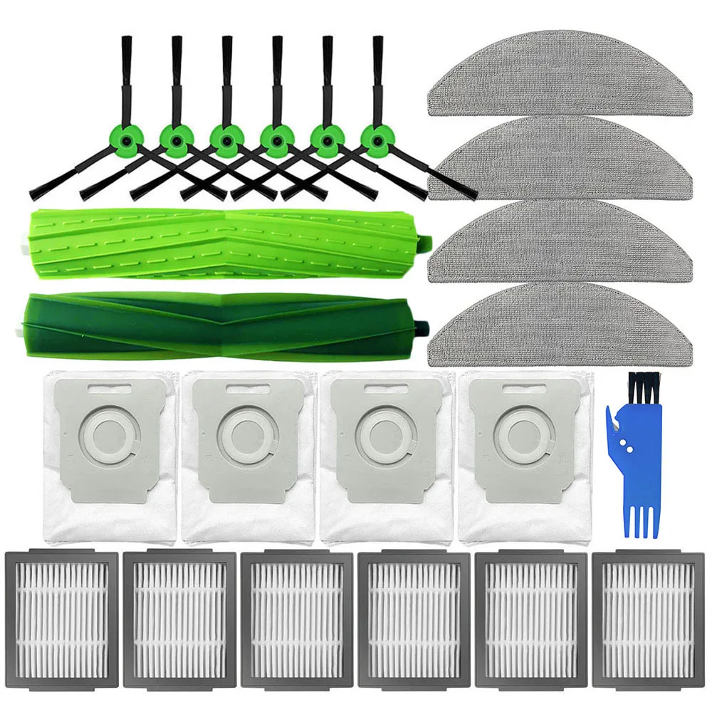 หลักแปรงด้านข้าง HEPA FILTER Mop Rag Universal ล้อยางผิวสําหรับ iRobot Roomba Combo J5/J5 +/ i5/I5 + เครื่องดูดฝุ่นอุปกรณ์เสริม