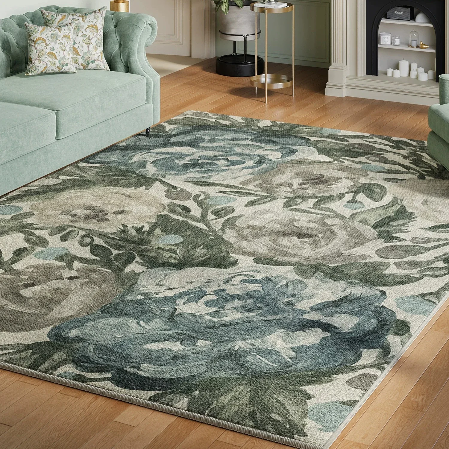 Living Room Carpet Modern Abstract Floral Large Area Rug Non-slip Washable Floor Mat Home Decorate Bedroom Rugs Tapetes De Sala