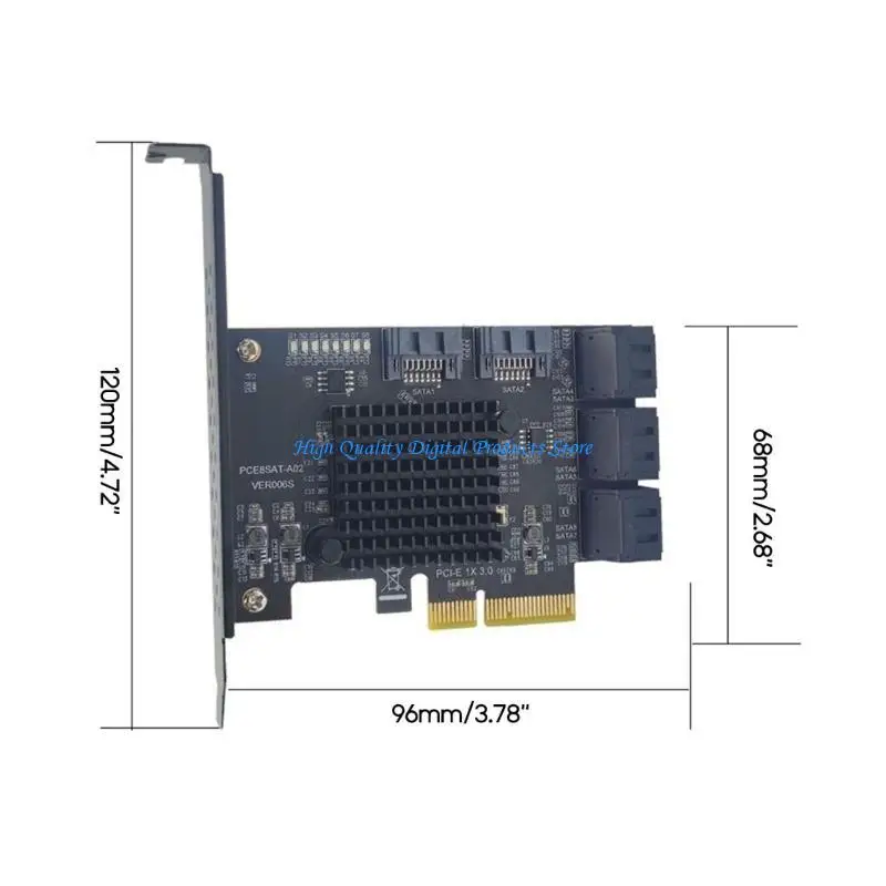 Scheda espansione U2JE PCIE a 8PORT SATA3.0 Disco rigido 6GBPS PCIE3.0 GEN3 4X Adattatore