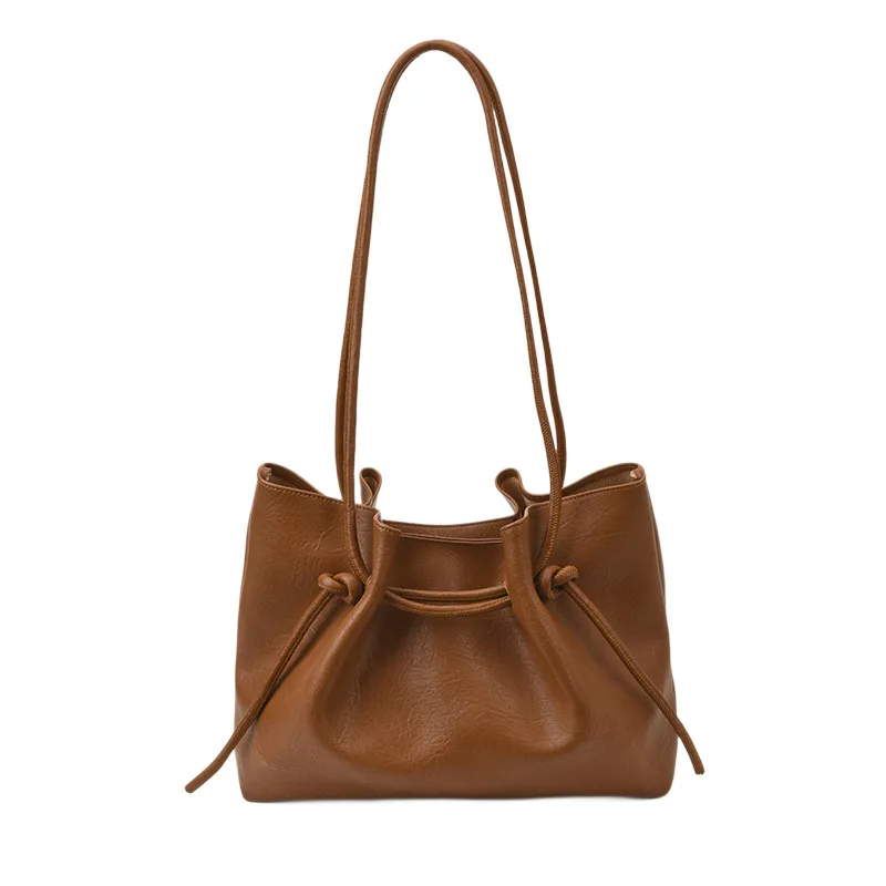 

Роскошная винтажная большая сумка 2025 года, просторная женская сумка подмышками, минималистичная сумка через плечо, пригородная сумка «день-ночь», текстурированная