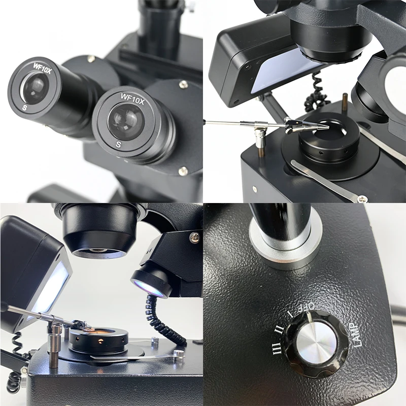 Albenth 10X-40X Trinocular Jewelry Gemological Microscope With Darkfield Attachment