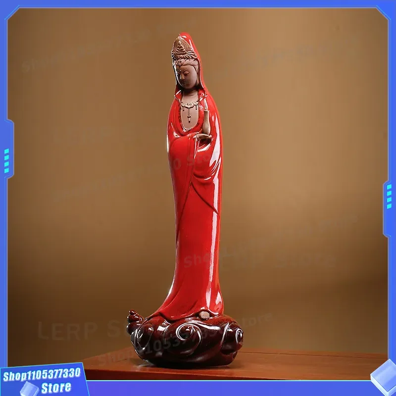 Xiangyun Guanyin Bodhisattva Statue Creative Zen Home Decor Living Room Entrance Desktop Ornament Chinese Buddha Gift for