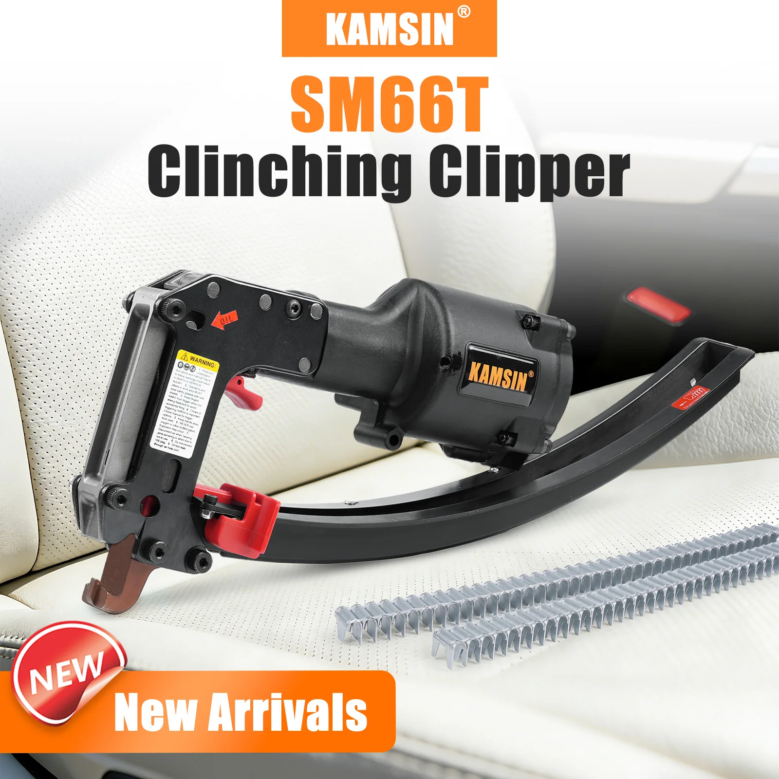 

KAMSIN SM66T Pneumatic Clinching Clipper Tool,Plastic magazines,Clinching Clipper Gun for Fixing Mattress Spring