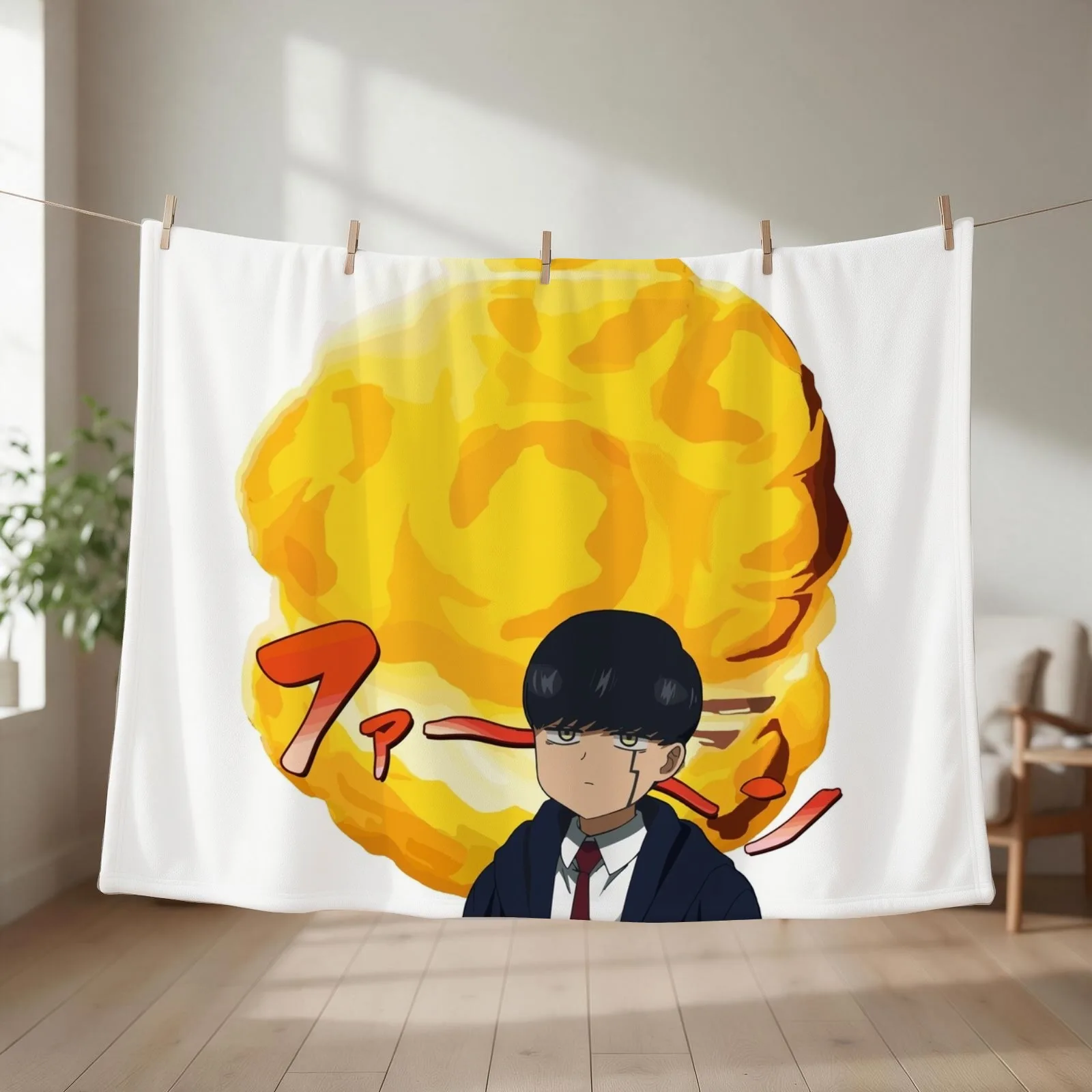 Manta de sofá con diseño de Mashle y el gigante Profiterol, suave, afelpada y mullida, ideal para picnics y uso en exteriores.