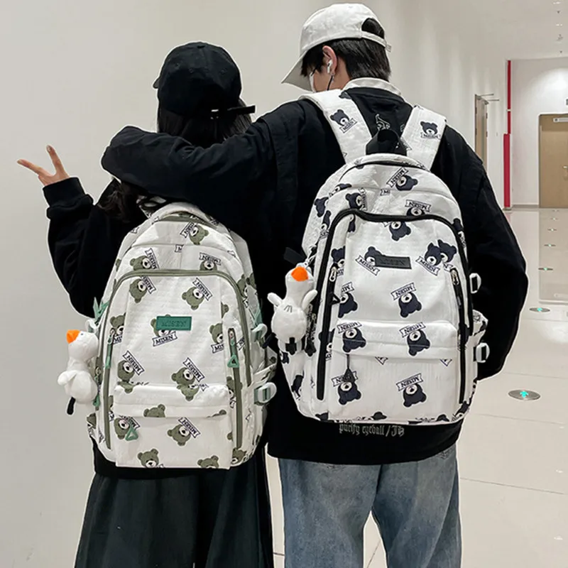 

Новый рюкзак, модный рюкзак с принтом плюшевого мишки, милый рюкзак для девочек, корейская версия, рюкзак для школьников, мужской большой вместительности